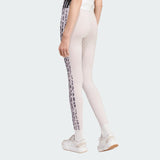 Adidas Seasonal Essentials Leopard Print Tights with 3-Stripes - Donna