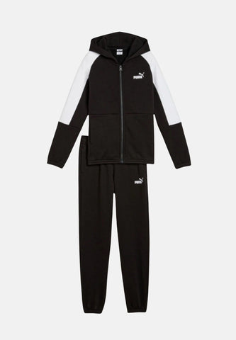 Puma ESS BLOCK Hooded Full-Zip Sweat Suit  - Bambini - abbigliamento - puma
